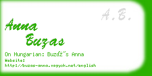 anna buzas business card